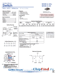 Datasheet MSW-2-20 manufacturer Mini-Circuits